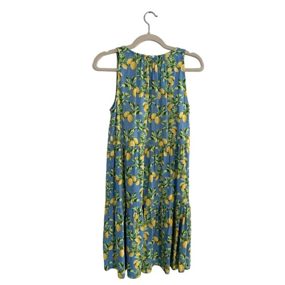Loft Linen Blend Sleeveless Dress Lemon Print Size XS - Picture 5 of 5